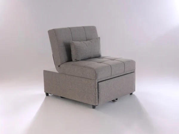 Mello Pull Out Sleeper Chair with Reclining Back Corvet Grey